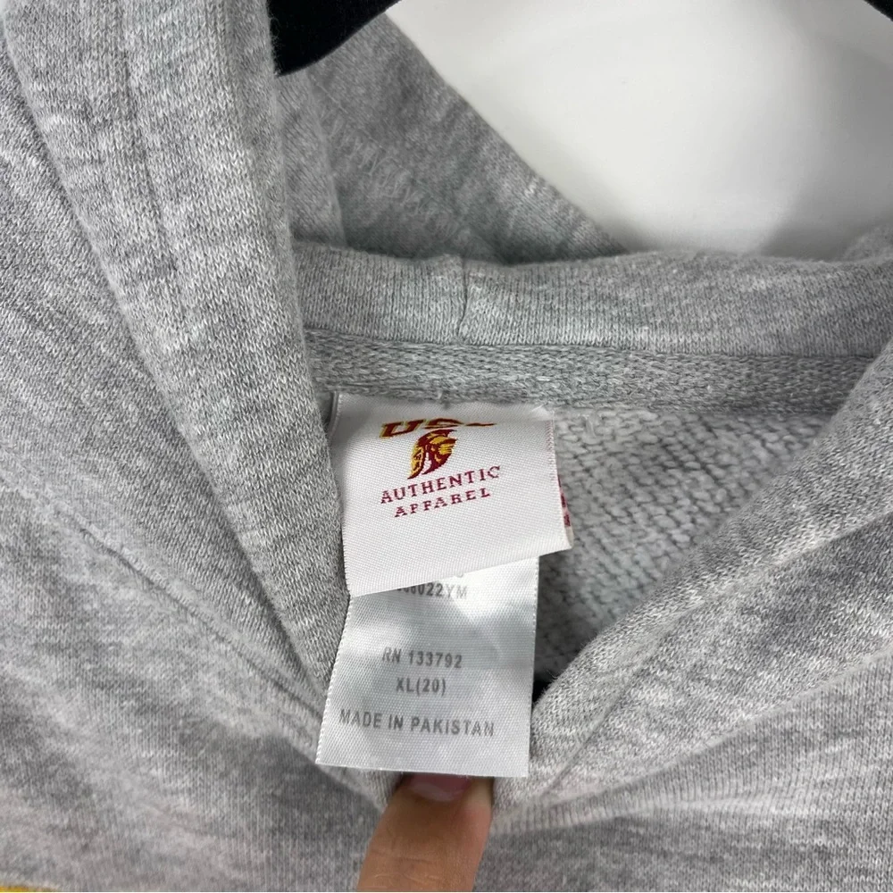 USC Trojans Hoodie Pull Over Collegiate Apparel Size XL Youth Red Grey Unisex